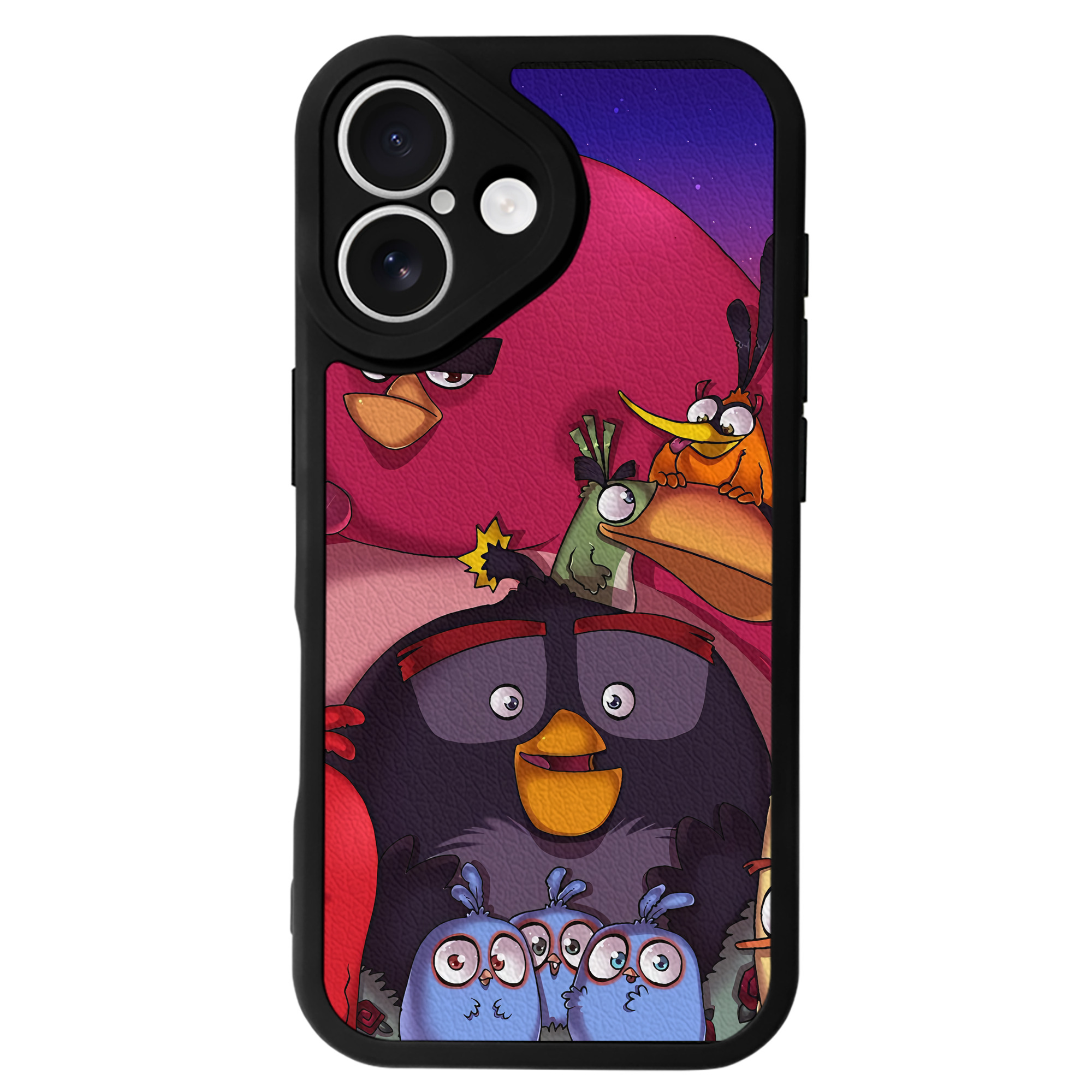 （画像用） Angry Birds アングリーバード 【iPhone 16シリーズ対応】シリコンスマホケース（レザー調） 材質：シリコン